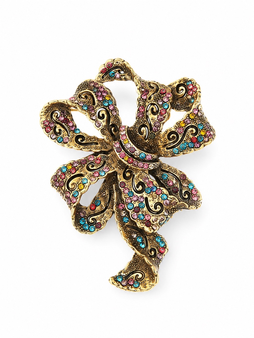 Crystal Bow Brooch